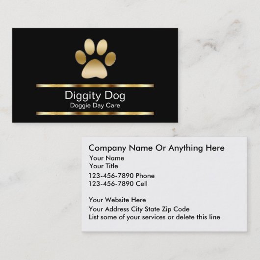Diggity Dog ビジネスカード (正面/裏面)