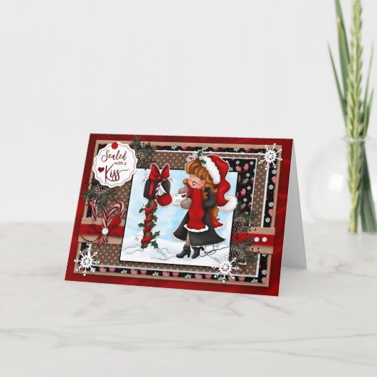 Digi Doodlesキス・クリスマスカードで封印 シーズンカード (正面)