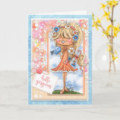 Digi Doodlesハローゴージャスなグリーティングカード カード (黄色い花)