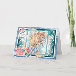 Digi Doodlesラブグリーティングカードを送信 カード