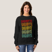 Digibyte暗号通貨レインボーテキストデザイン スウェットシャツ (正面フル)