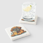 DigiPupsマスティフ犬のビアマグ漫画 ストーンコースター (横)