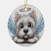 DigiPups ウェストハイランドテリア ビーチシーン セラミックオーナメント (左)