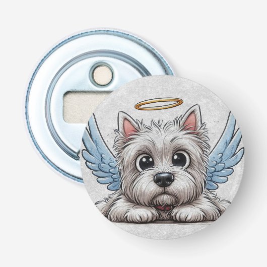 DigiPups West Highland Terrier Dog Beach Scene 栓抜き (正面)