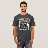 DigiRods Rat Rod Racer SS Muscle Grey Hot Rod Cart Tシャツ (正面フル)