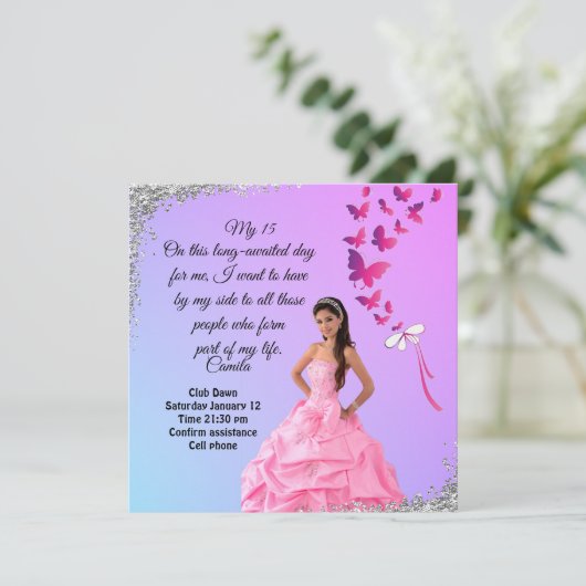 digital 15th birthday card, and butterfly  (スタンド正面)