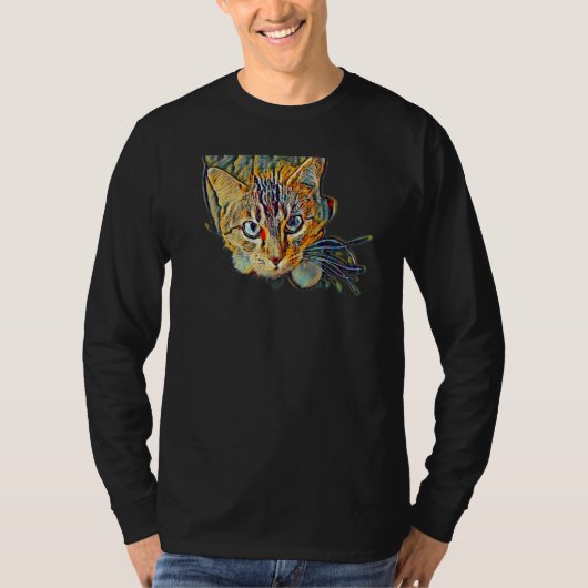 Digital Abstract Painting Of A Cat 10 Tシャツ (正面)