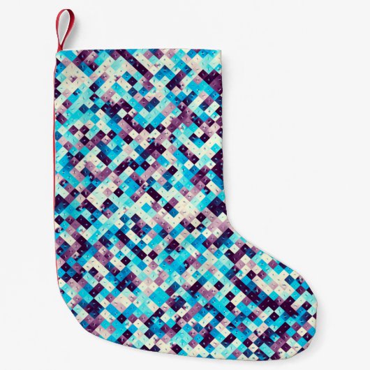 Digital art abstract pattern. Abstract geometric i スモールクリスマスストッキング (正面)