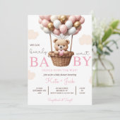 Digital Baby Girl Shower Invitation Template, Edit 招待状 (スタンド正面)