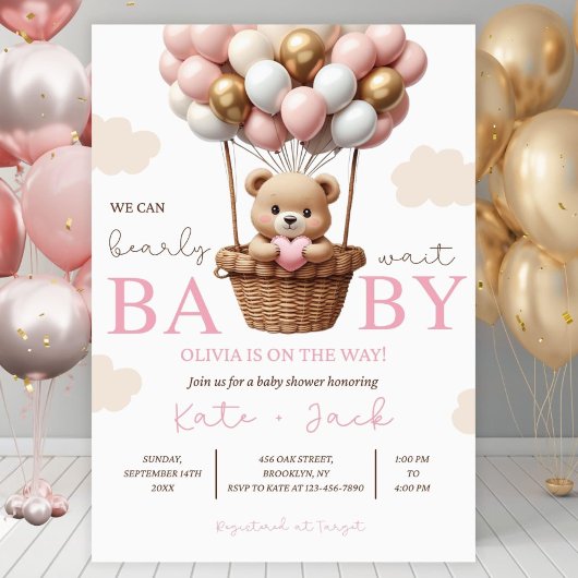 Digital Baby Girl Shower Invitation Template, Edit 招待状