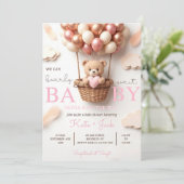 Digital Baby Girl Shower Invitation Template, Edit 招待状 (スタンド正面)
