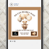 Digital Bearly Wait Whimsical Watercolor Bear 案内状