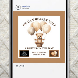 Digital Bearly Wait Whimsical Watercolor Bear 案内状