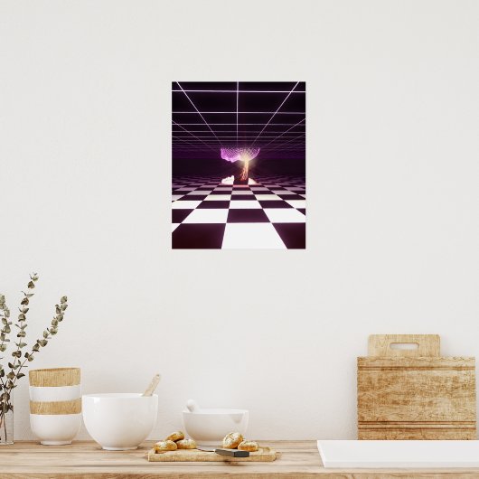 Digital Birth [synthwave aesthetics] ポスター (キッチン)