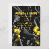 Digital Birthday Dinner Invitation Template, Black セーブザデート (正面)