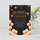 Digital Birthday Dinner Invitation Template, Black 招待状 (スタンド正面)