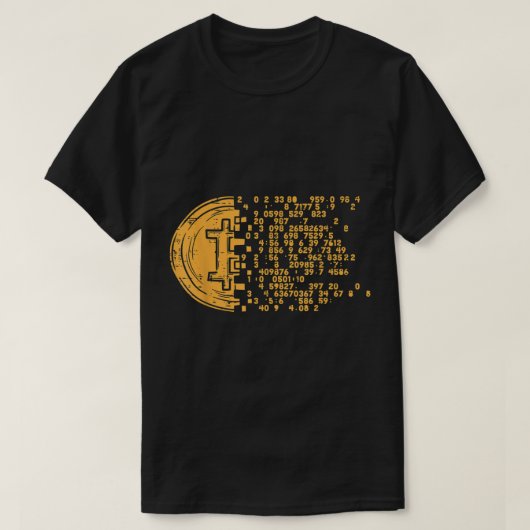 Digital Bitcoin Matrix Design Tシャツ (デザイン正面)