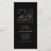 Digital Black Gold 21st Birthday Mobile Invite 案内状 (正面)