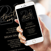 Digital Black Gold 21st Birthday Mobile Invite 案内状