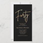 Digital Black Gold 40th Birthday Mobile Invite 案内状 (正面)