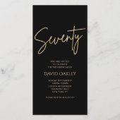 Digital Black Gold 70th Birthday Mobile Invite 案内状 (正面)