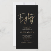 Digital Black Gold 80th Birthday Mobile Invite 案内状 (正面)