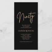 Digital Black Gold 90th Birthday Mobile Invite 案内状 (正面)