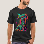 Digital Bones  Skeleton in Arcade Machine EDM Desi Tシャツ (正面)