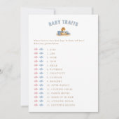 Digital Cowboy Baby Shower Game Baby Traits Card 招待状 (正面)