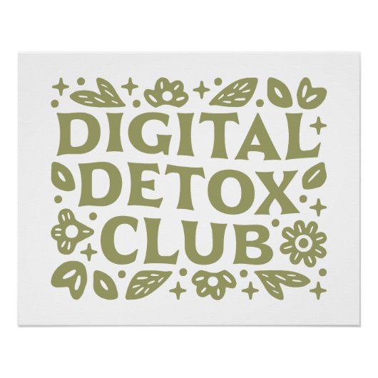 Digital detox club wellness girl aesthetic ポスター (正面)