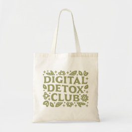 Digital detox club wellness girl floral aesthetic トートバッグ