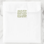 Digital detox club wellness girl retreat floral スクエアシール (バッグ)