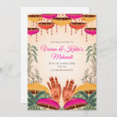 Digital Dholki invitation Mendhi Night invite 招待状 (正面/裏面)