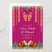Digital Dholki invitations Mehndi invite, Digital  招待状 (正面/裏面)