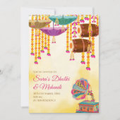 Digital Dholki invites Mehndi invitations, Mehndi  招待状 (正面)