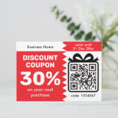 Digital Discount Coupon With QR Code Logo Purple カード (スタンド正面)