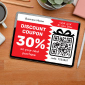Digital Discount Coupon With QR Code Logo Purple カード