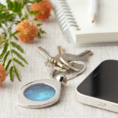 Digital Dot World Map Gradient Art キーホルダー (側面)