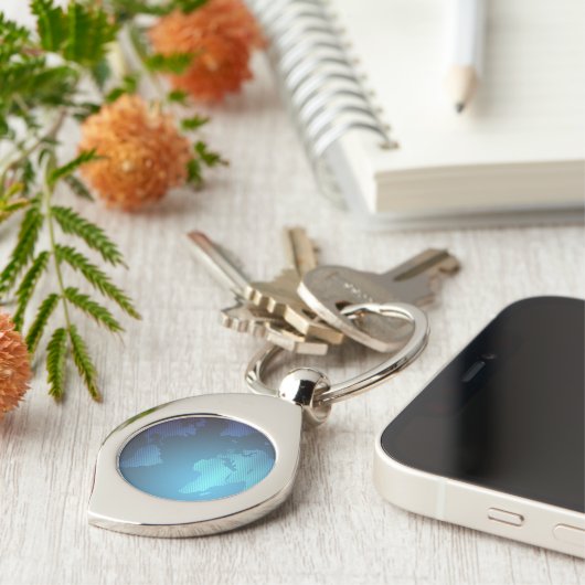 Digital Dot World Map Gradient Art キーホルダー (側面)