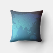 Digital Dot World Map Gradient Art クッション (裏面)