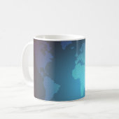 Digital Dot World Map Gradient Art コーヒーマグカップ (正面左)