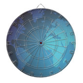 Digital Dot World Map Gradient Art ダーツボード (正面)