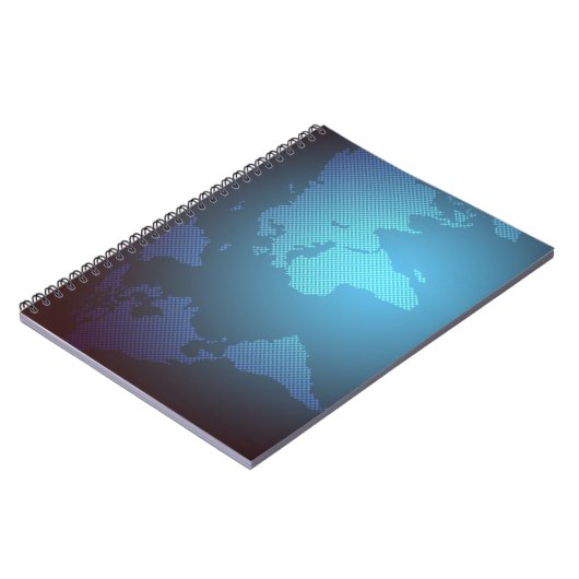 Digital Dot World Map Gradient Art ノートブック (左側)