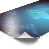 Digital Dot World Map Gradient Art フォトプリント (角)
