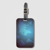 Digital Dot World Map Gradient Art ラゲッジタグ (正面縦)