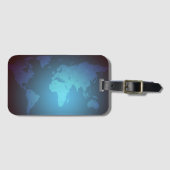 Digital Dot World Map Gradient Art ラゲッジタグ (正面横)