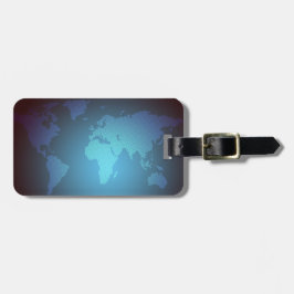 Digital Dot World Map Gradient Art ラゲッジタグ