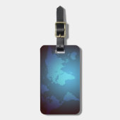 Digital Dot World Map Gradient Art ラゲッジタグ (正面縦)