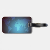 Digital Dot World Map Gradient Art ラゲッジタグ (裏面横)
