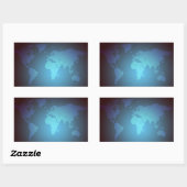 Digital Dot World Map Gradient Art 長方形シール (シート)